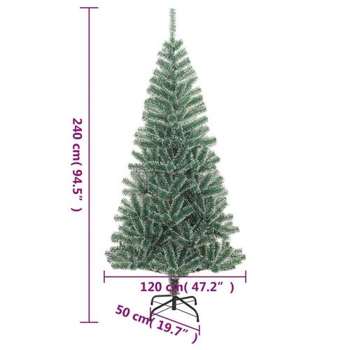 Kunstigt juletræ med sne 240 cm grøn
