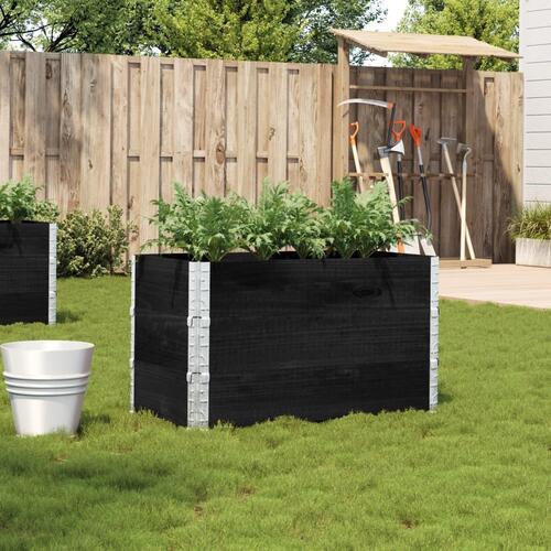 Plantekasse 100x50 cm massivt fyrretræ sort