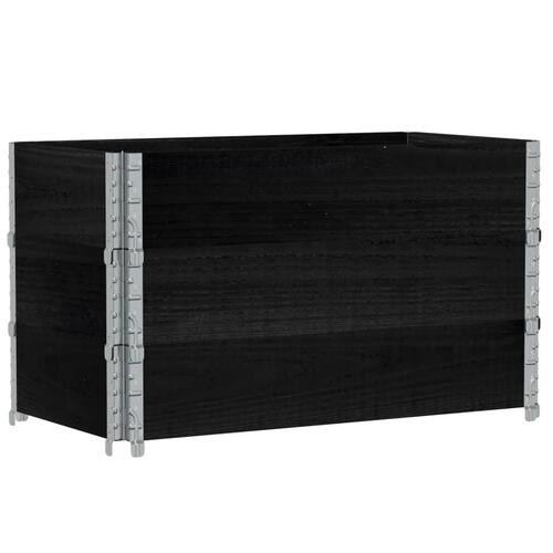 Plantekasse 100x50 cm massivt fyrretræ sort