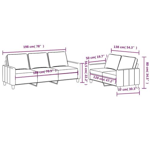 2 personers sofa med hynder stof brun
