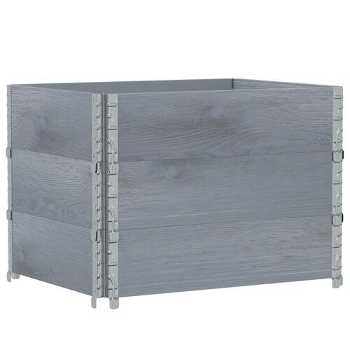 Plantekasse 80x60 cm massivt fyrretræ grå