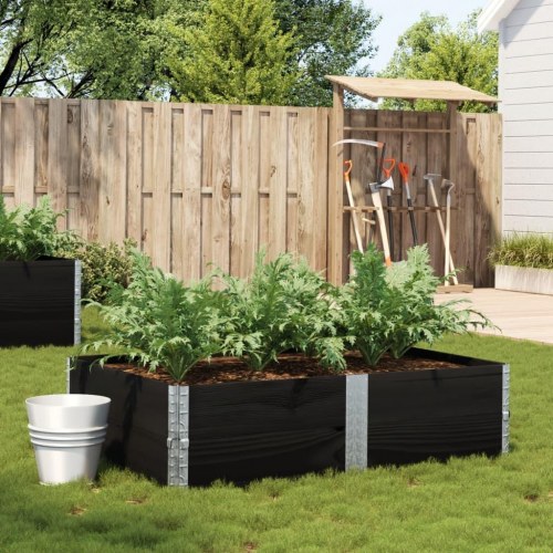 Plantekasse 150 x 100 cm i massivt fyrretræ - sort
