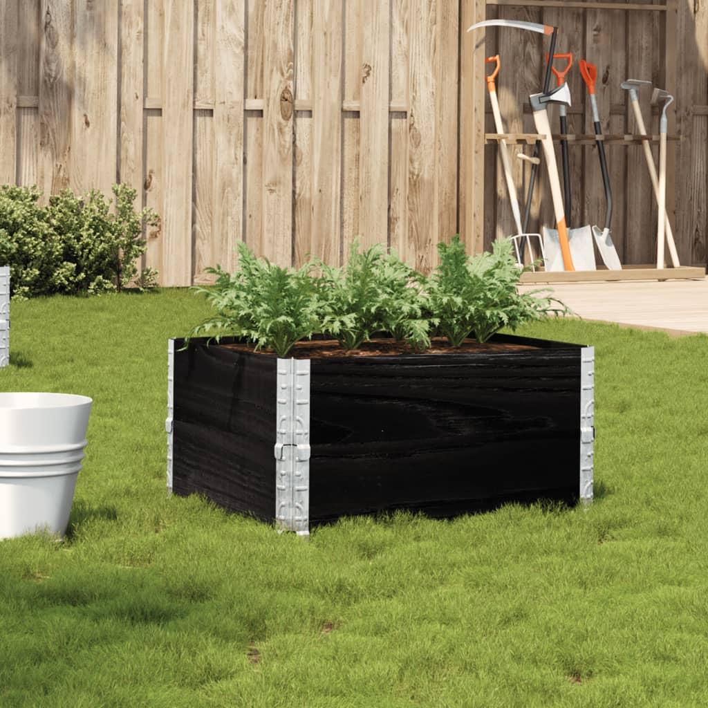 Plantekasse 80x60 cm massivt fyrretræ sort