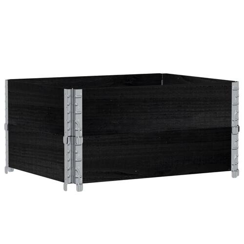 Plantekasse 80x60 cm massivt fyrretræ sort
