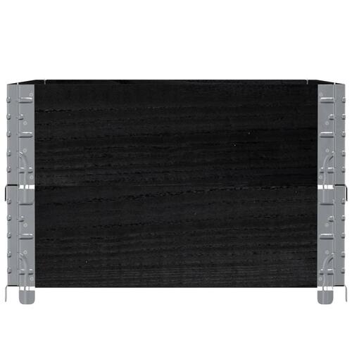 Plantekasse 80x60 cm massivt fyrretræ sort