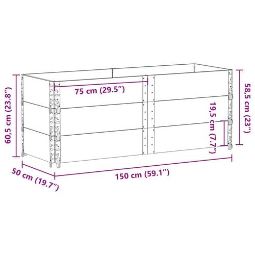 Plantekasse 150x50 cm massivt fyrretræ