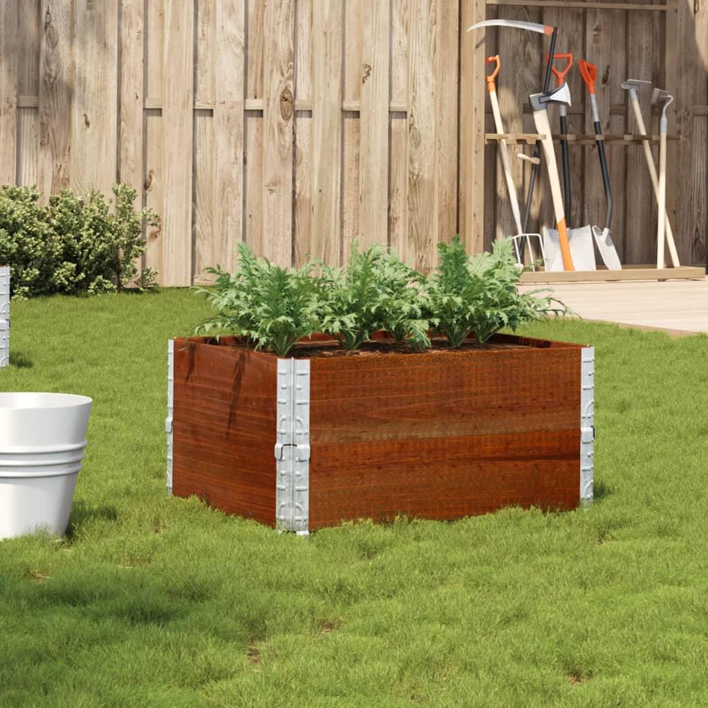 Plantekasse 80x60 cm massivt fyrretræ brun