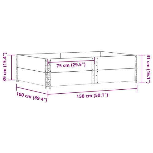 Plantekasse 150x100 cm massivt fyrretræ