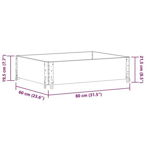 Plantekasse 80x60 cm massivt fyrretræ grå