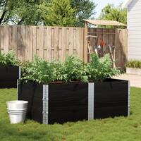 Plantekasse 150x100 cm massivt fyrretræ sort
