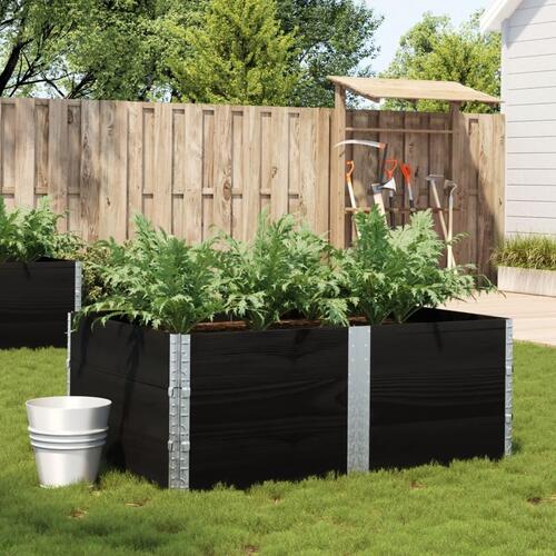 Plantekasse 150x100 cm massivt fyrretræ sort