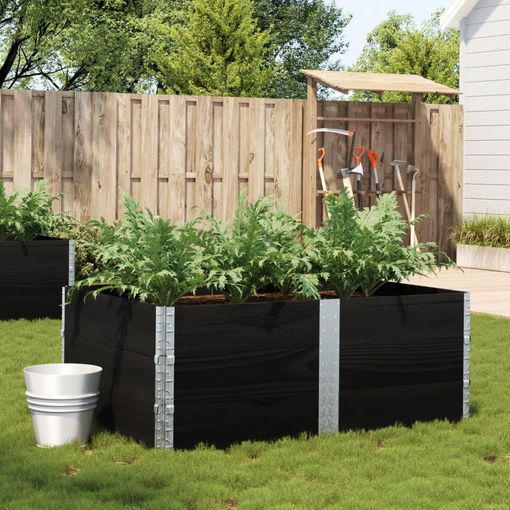 Plantekasse 150x100 cm massivt fyrretræ sort