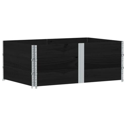 Plantekasse 150x100 cm massivt fyrretræ sort