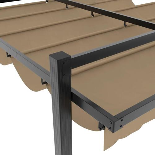Pavillon med sammenrulleligt tag 3x3 cm aluminium gråbrun