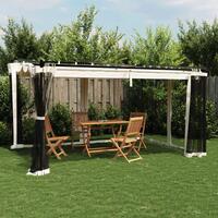 Pavillon 4x3m mesh-vægge stål cremefarvet