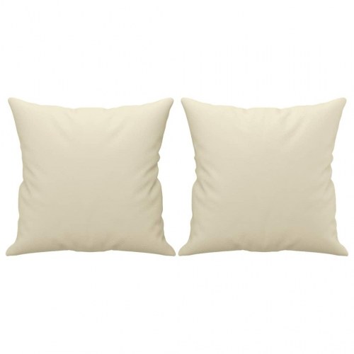 2-personers sofa i kunstlæder med pyntepuder - creme, 140 cm sædebredde