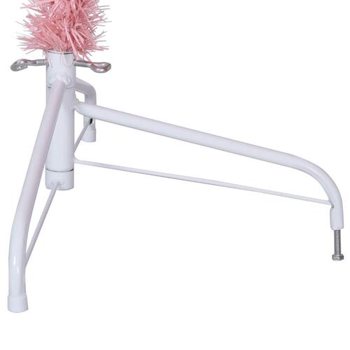 Kunstigt halvt juletræ med juletræsfod 240 cm PVC pink