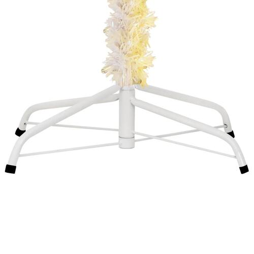 Kunstigt juletræ med farverige grene 210 cm PVC hvid