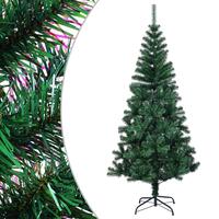 Kunstigt juletræ med farverige grene 210 cm PVC grøn
