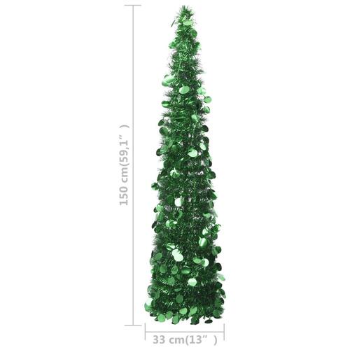 Kunstigt pop op-juletræ 150 cm PET grøn