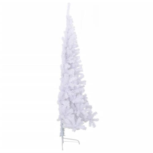 Kunstigt halvt juletræ med juletræsfod 240 cm PVC hvid