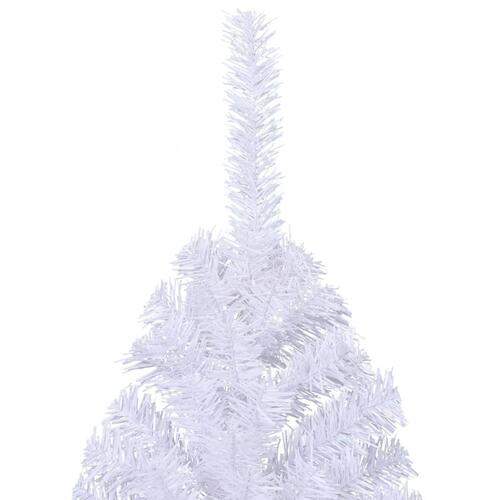 Kunstigt halvt juletræ med juletræsfod 240 cm PVC hvid