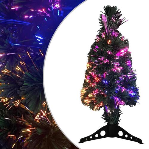 Kunstigt smalt juletræ med juletræsfod 64 cm fiberoptisk