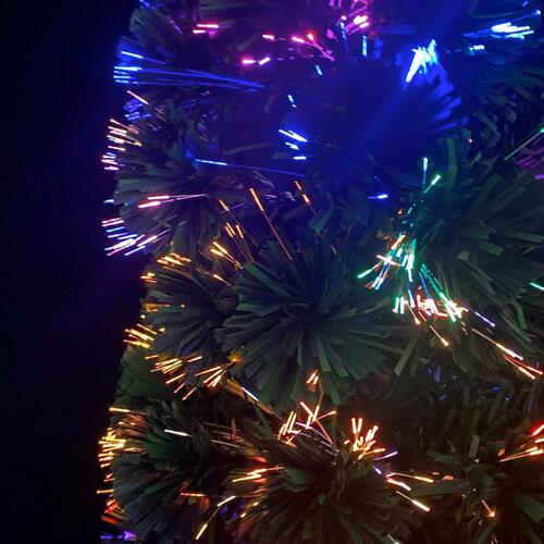 Kunstigt smalt juletræ med juletræsfod 64 cm fiberoptisk
