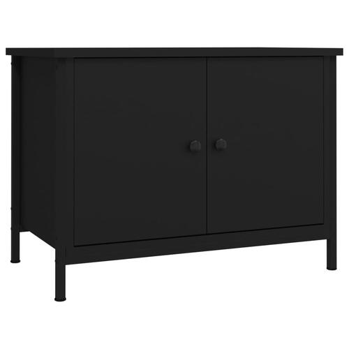 Tv-bord med låger 60x35x45 cm konstrueret træ sort
