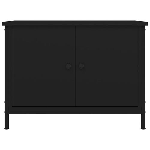 Tv-bord med låger 60x35x45 cm konstrueret træ sort