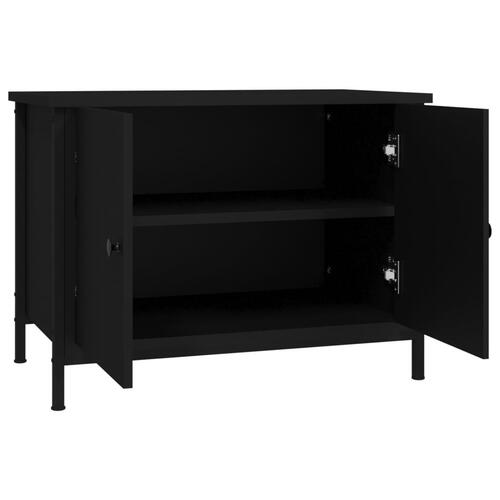 Tv-bord med låger 60x35x45 cm konstrueret træ sort