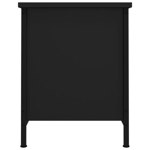 Tv-bord med låger 60x35x45 cm konstrueret træ sort
