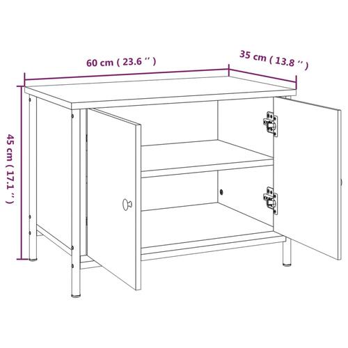Tv-bord med låger 60x35x45 cm konstrueret træ sort