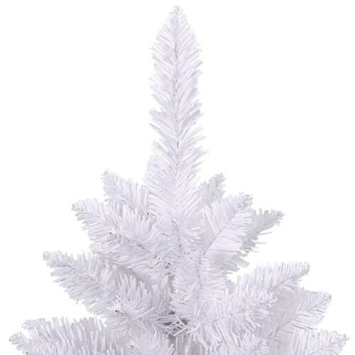 Kunstigt juletræ med juletræsfod 240 cm hængslet hvid