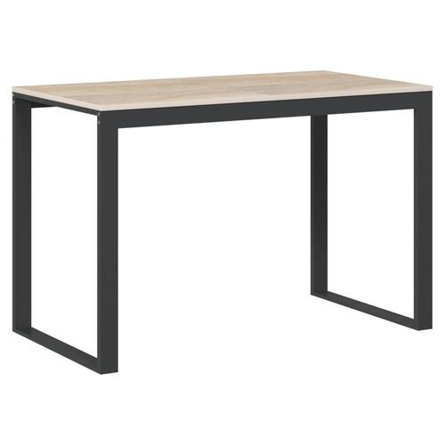 Computerbord 110x60x73 cm spånplade sort og egetræ