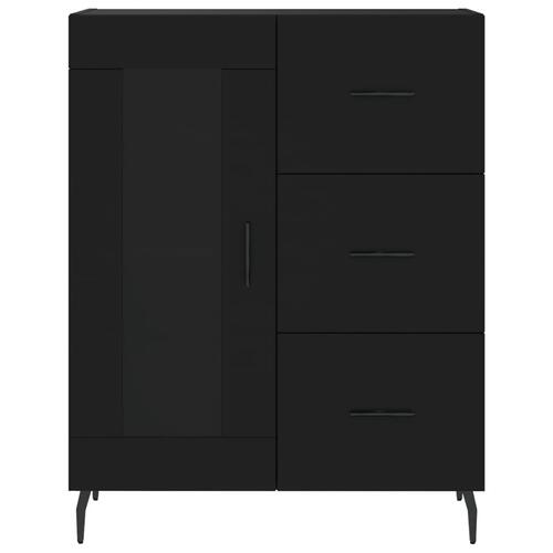 Højskab 69,5x34x180 cm konstrueret træ sort