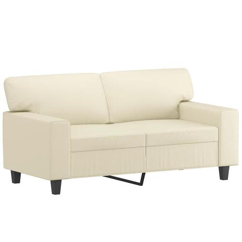 3 personers sofa med puder kunstlæder cremefarvet