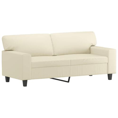 3 personers sofa med puder kunstlæder cremefarvet