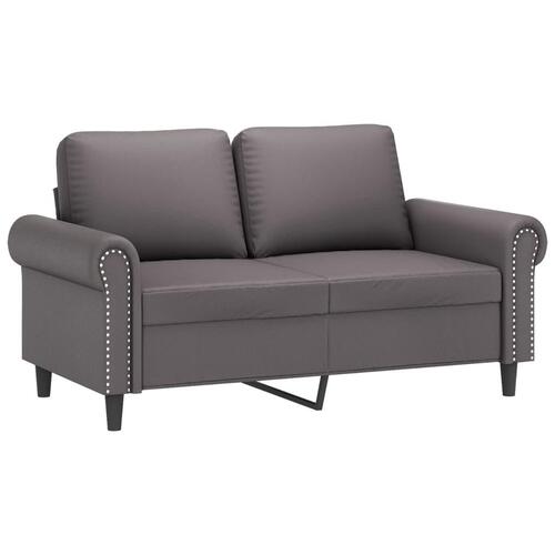 3 personers sofa med puder kunstlæder grå