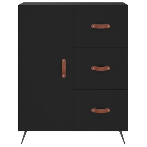 Højskab 69,5x34x180 cm konstrueret træ sort
