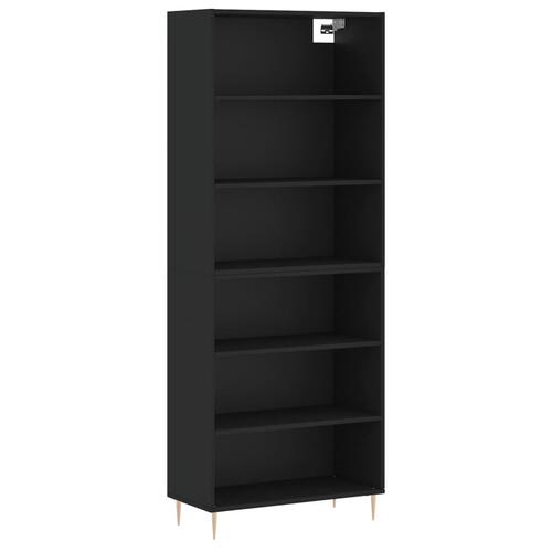 Reol 69,5x32,5x180 cm konstrueret træ sort