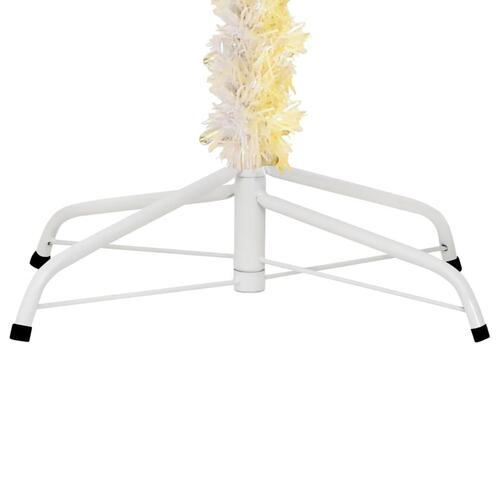 Kunstigt juletræ med farverige grene 180 cm PVC hvid