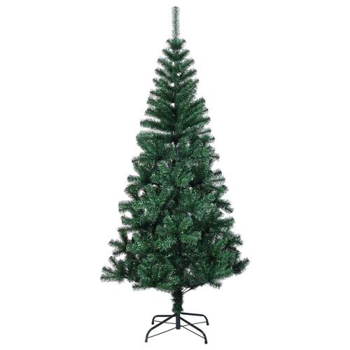 Kunstigt juletræ med farverige grene 240 cm PVC grøn