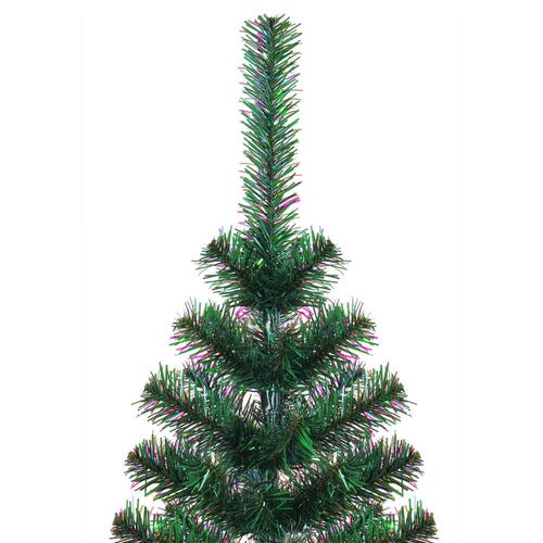 Kunstigt juletræ med farverige grene 240 cm PVC grøn