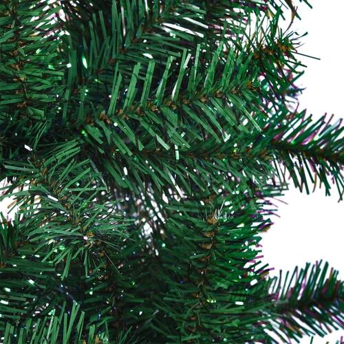 Kunstigt juletræ med farverige grene 240 cm PVC grøn