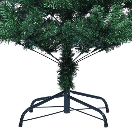Kunstigt juletræ med farverige grene 240 cm PVC grøn