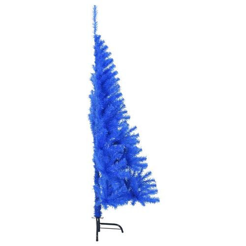 Kunstigt halvt juletræ med juletræsfod 120 cm PVC blå