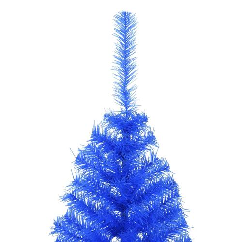 Kunstigt halvt juletræ med juletræsfod 120 cm PVC blå