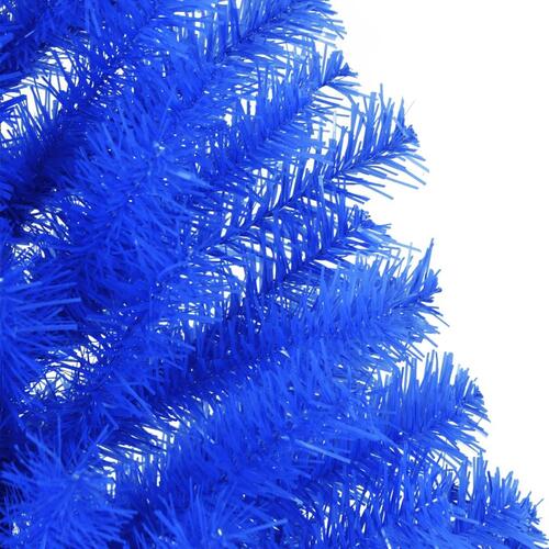 Kunstigt halvt juletræ med juletræsfod 120 cm PVC blå