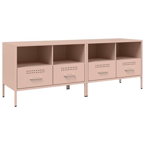 Tv-borde 2 stk. 68x39x50,5 cm stål lyserød